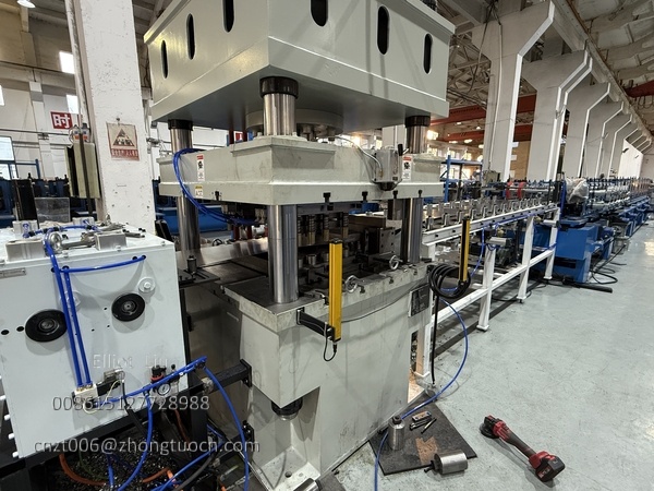 The stamping section of the cable tray production line