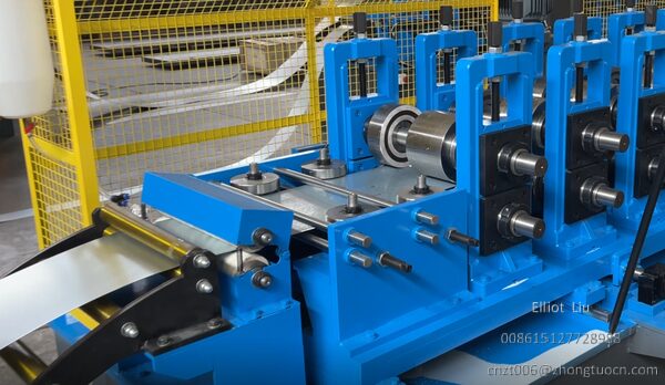 The feeding section of the Automatic C-T Track Drywall Forming Machine