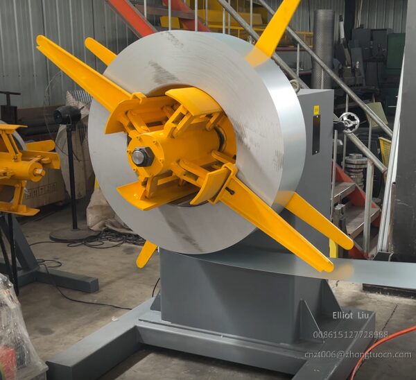 The unwinding mechanism of the Automatic C-T Track Drywall Forming Machine