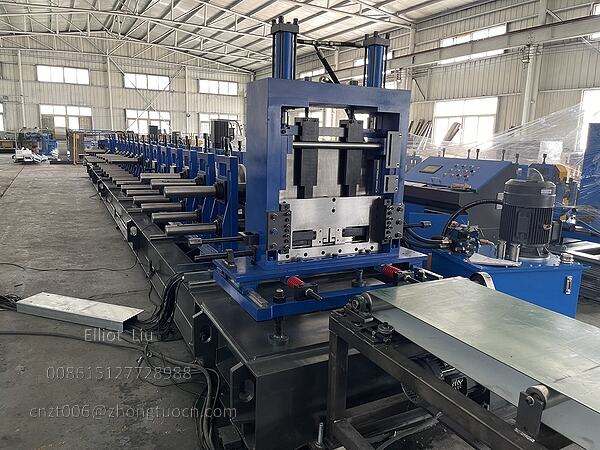 The cutting section and the overall frame of the Custom Purlin Forming Machine