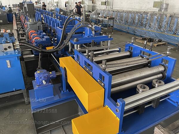 The rollers of the Custom Purlin Forming Machine
