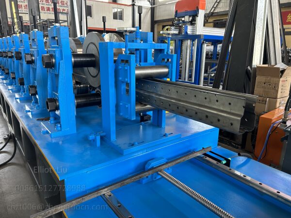 The forming section of the roll forming machine for shelf columns