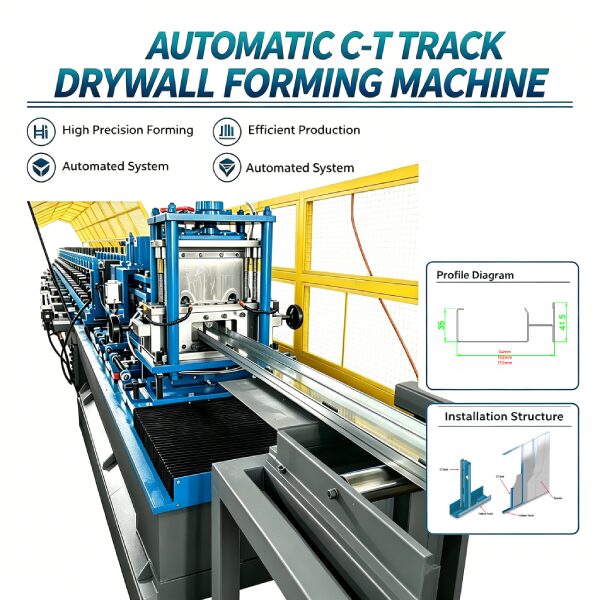 Automatic C-T Track Drywall Forming Machine