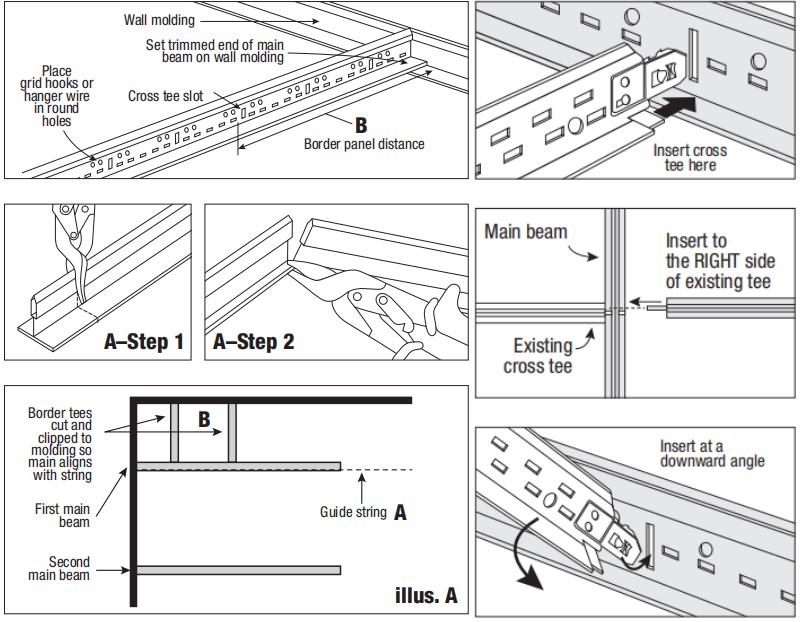 T Grid Suspension System Main T Cross T Bar White Ceiling Grid Cross ...